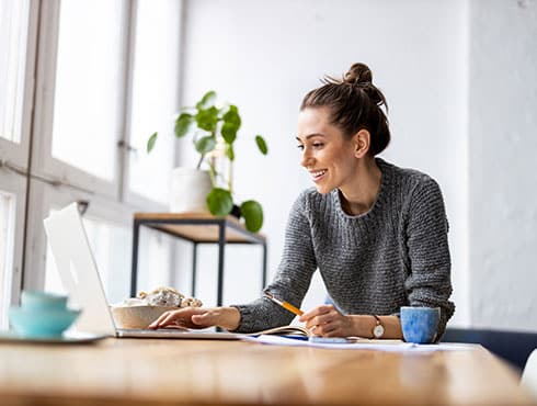 woman working in an office